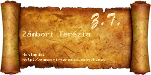 Zámbori Terézia névjegykártya